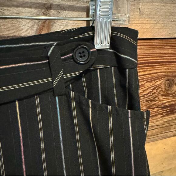 Trina Turk Y2K Pinstripe Low Rise Bootcut Trouser 0 Black Officecore Preppy 2000 - Picture 4 of 13